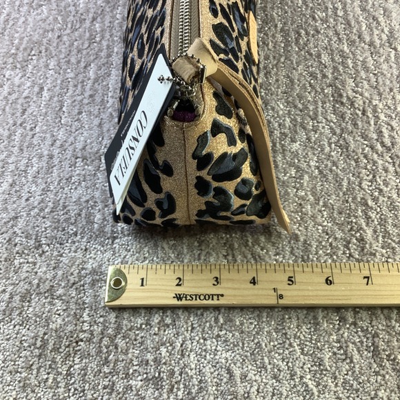 Consuela Tool Bag Joss Leopard Print Gold Glitter‎ Clutch Crossbody Purse NWT - Picture 11 of 12